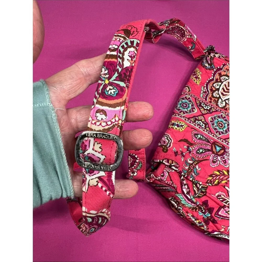 Vera Bradley Call Me Coral Quilted Shoulder/Crossbody  Saddle Bag